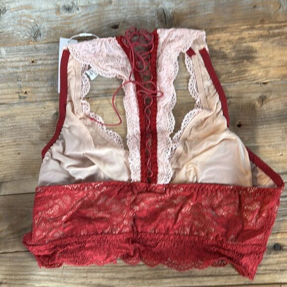 NWT Cosabella Tosha Racerback Bralette Deep Ruby/Powder Pink - M - Picture 6 of 8